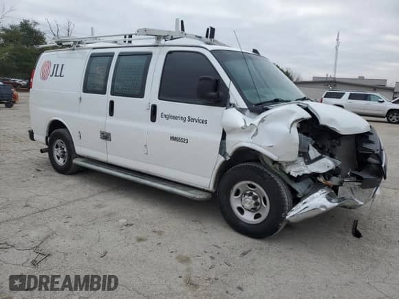 2021 Chevrolet Express Cargo with VIN 1GCWGAF72M1217629, listed as a Copart auction lot 36843154 with Not provided miles and Salvage title. Bid and sale history available at DreamBid. Image 4.