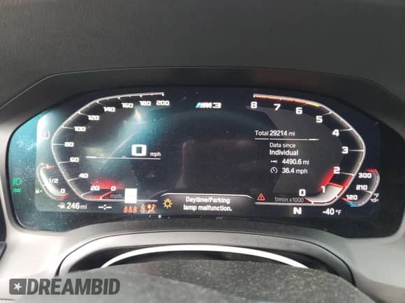 2021 BMW M3 с VIN WBS53AY06MFL18174, выставлен на аукционе Copart как лот 63284265 с пробегом 29 214 миль миль и Списание • Salvage title. История ставок и продаж доступна на DreamBid. Изображение 9.