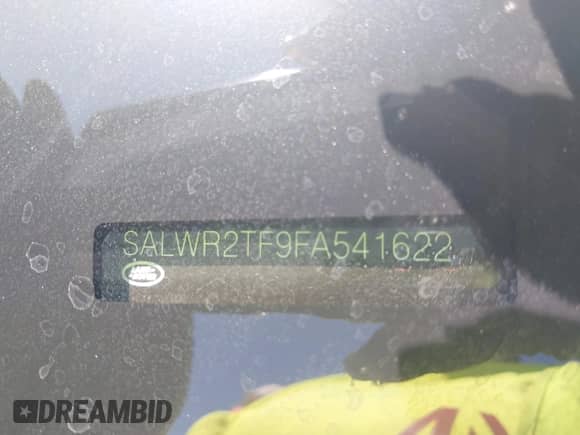 2015 Land Rover Range Rover Sport Supercharged with VIN SALWR2TF9FA541622, listed as a IAAI auction lot 41644452 with Not provided miles and . Bid and sale history available at DreamBid. Image 9.