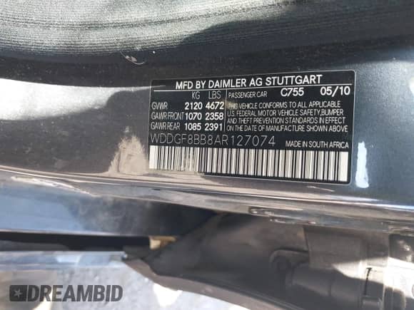 2010 Mercedes-Benz C 300 Sport с VIN WDDGF8BB8AR127074, выставлен на аукционе IAAI как лот 43303445 с пробегом 144 799 миль миль и . История ставок и продаж доступна на DreamBid. Изображение 9.