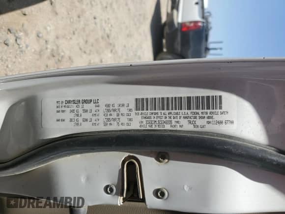 2012 Dodge RAM with VIN 3C63D3ML5CG342235, listed as a Copart auction lot 60748505 with 146,678 mi miles and Salvage title. Bid and sale history available at DreamBid. Image 12.