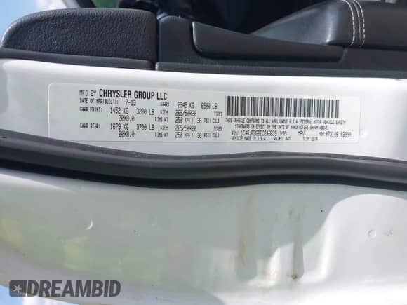 2014 Jeep Grand Cherokee Limited z VIN 1C4RJFBG8EC246639, wystawiony jako IAAI lot #42811330 z przebiegiem 129 719 mil mil oraz . Historia ofert i sprzedaży dostępna na DreamBid. Obrazek 9.