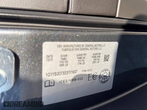 2014 Chevrolet Corvette 1LT с VIN 1G1YB2D7XE5111657, выставлен на аукционе Copart как лот 70390515 с пробегом 44 983 миль миль и Чистый • Clean title. История ставок и продаж доступна на DreamBid. Изображение 10.