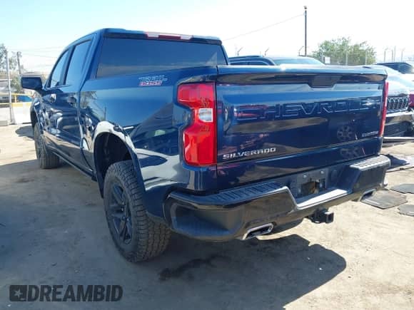 2021 Chevrolet Silverado 1500 Custom Trail Boss with VIN 1GCPYCEF4MZ234391, listed as a IAAI auction lot 42677448 with 87,228 mi miles and . Bid and sale history available at DreamBid. Image 3.