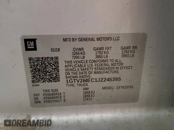 2018 GMC Sierra 1500 SLE с VIN 1GTV2MEC1JZ245395, выставлен на аукционе Copart как лот 70380975 с пробегом 89 845 миль миль и Списание • Salvage title. История ставок и продаж доступна на DreamBid. Изображение 13.
