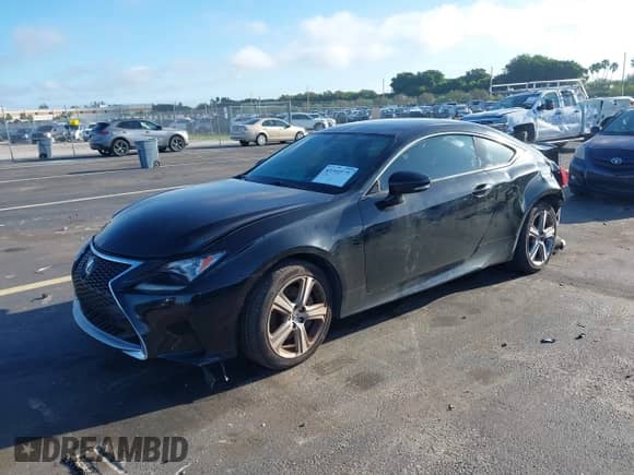 2015 Lexus RC 350 F Sport with VIN JTHSE5BC9F5001706, listed as a IAAI auction lot 43344575 with 67,019 mi miles and . Bid and sale history available at DreamBid. Image 2.
