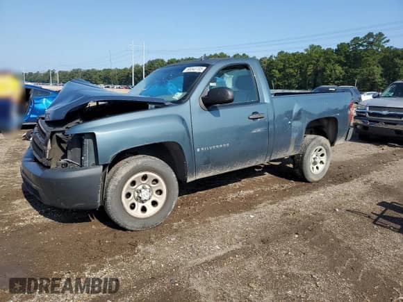 2007 Chevrolet Silverado 1500 Work Truck with VIN 1GCEC14X87Z647892, listed as a Copart auction lot 68343705 with 97,950 mi miles and Salvage title. Bid and sale history available at DreamBid. Image 1.