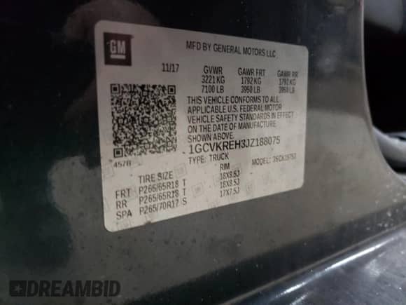 2018 Chevrolet Silverado 1500 LT с VIN 1GCVKREH3JZ188075, выставлен на аукционе Copart как лот 42830315 с пробегом 112 116 миль миль и Списание • Salvage title. История ставок и продаж доступна на DreamBid. Изображение 12.