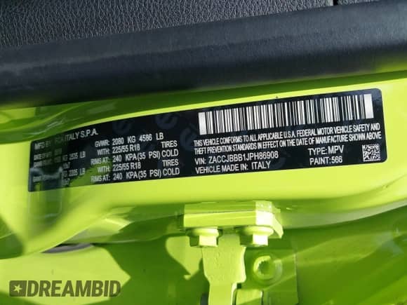 2018 Jeep Renegade Latitude с VIN ZACCJBBB1JPH86908, выставлен на аукционе IAAI как лот 42290840 с пробегом 82 517 миль миль и . История ставок и продаж доступна на DreamBid. Изображение 9.