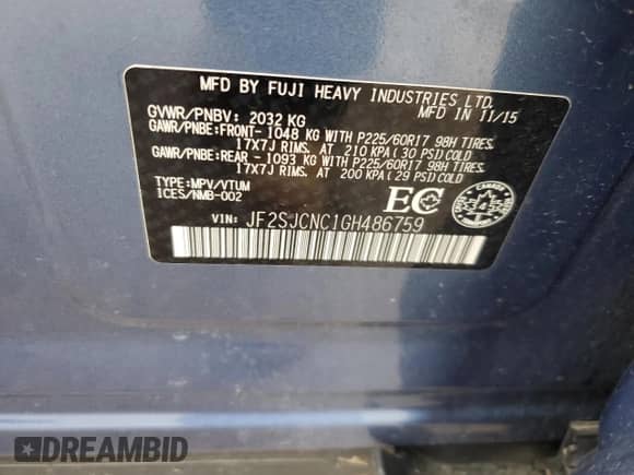 2016 Subaru Forester z VIN JF2SJCNC1GH486759, wystawiony jako Copart lot #52196335 z przebiegiem 249 790 mil mil oraz Szkoda całkowita • Salvage title. Historia ofert i sprzedaży dostępna na DreamBid. Obrazek 13.