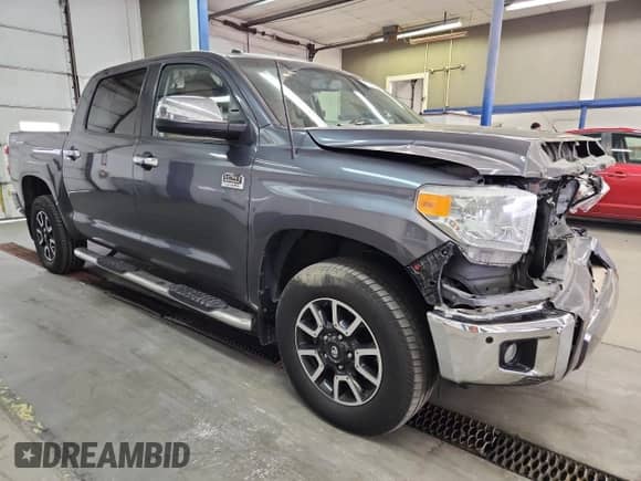 2017 Toyota Tundra Platinum with VIN 5TFAY5F1XHX635000, listed as a Copart auction lot 89438495 with 128,435 mi miles and Salvage title. Bid and sale history available at DreamBid. Image 4.