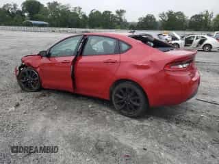 2016 Dodge Dart SXT Sport Blacktop with VIN 1C3CDFFAXGD822817, listed as a Copart auction lot 68494085 with 93,202 mi miles and Salvage title. Bid and sale history available at DreamBid. Image 2.
