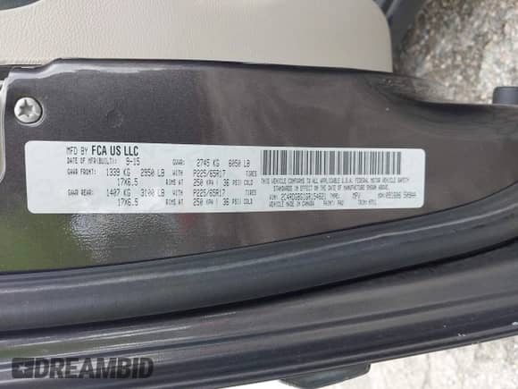 2016 Dodge Grand Caravan SE with VIN 2C4RDGBG1GR154621, listed as a IAAI auction lot 43407585 with 121,271 mi miles and . Bid and sale history available at DreamBid. Image 9.