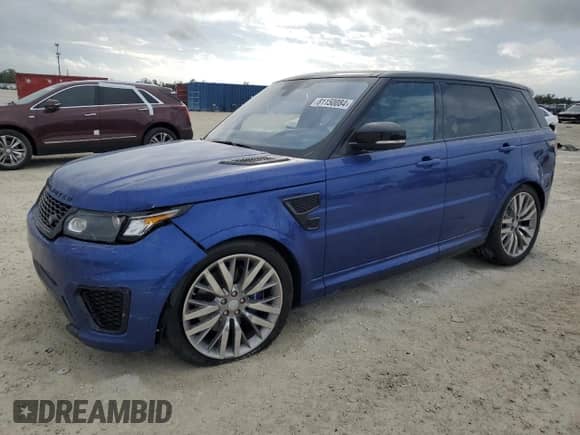 2016 Land Rover Range Rover Sport SVR with VIN SALWZ2EF1GA551964, listed as a Copart auction lot 81150084 with 39,695 mi miles and Salvage title. Bid and sale history available at DreamBid. Image 1.