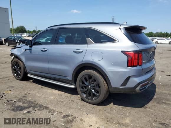 2021 Kia Sorento SX Prestige X-Line with VIN 5XYRKDLF9MG056303, listed as a Copart auction lot 63052145 with 44,045 mi miles and Salvage title. Bid and sale history available at DreamBid. Image 2.