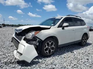 2014 Subaru Forester XT Touring z VIN JF2SJGPCXEH431227, wystawiony jako Copart lot #66078405 z przebiegiem 98 060 mil mil oraz Szkoda całkowita • Salvage title. Historia ofert i sprzedaży dostępna na DreamBid. Obrazek 1.