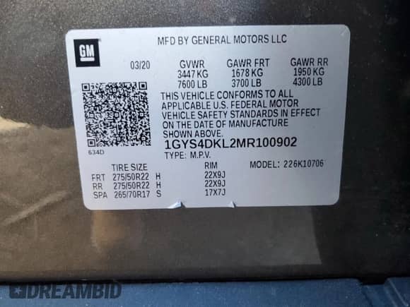 2021 Cadillac Escalade Premium Luxury Platinum с VIN 1GYS4DKL2MR100902, выставлен на аукционе Copart как лот 42522595 с пробегом 60 770 миль миль и Списание • Salvage title. История ставок и продаж доступна на DreamBid. Изображение 14.