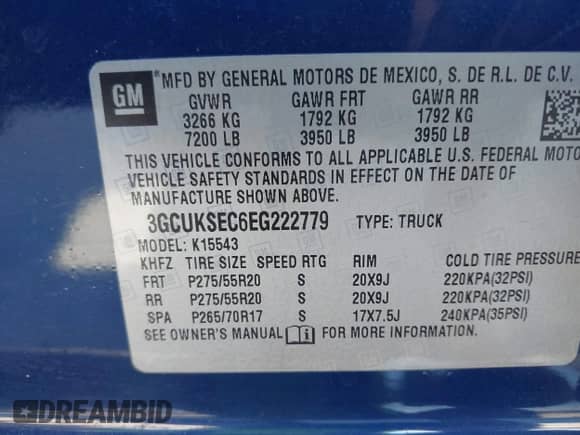 2014 Chevrolet Silverado 1500 LTZ с VIN 3GCUKSEC6EG222779, выставлен на аукционе IAAI как лот 42215976 с пробегом 182 092 миль миль и . История ставок и продаж доступна на DreamBid. Изображение 9.
