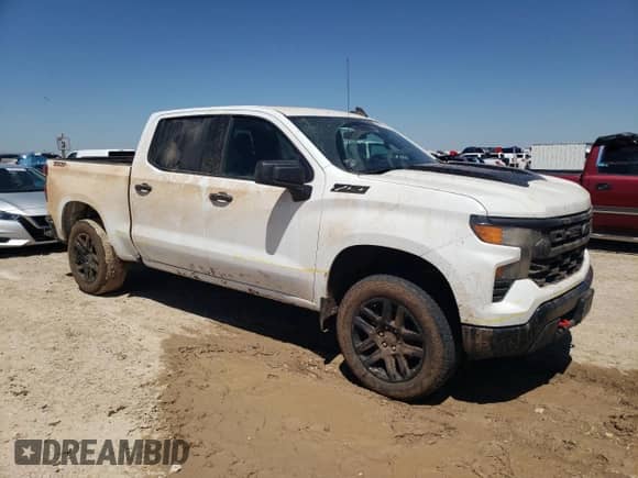 2024 Chevrolet Silverado 1500 Custom Trail Boss with VIN 3GCUDCED0RG182505, listed as a Copart auction lot 56726525 with 25,444 mi miles and Salvage title. Bid and sale history available at DreamBid. Image 4.