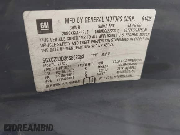 2006 Saturn VUE z VIN 5GZCZ23DX6S819039, wystawiony jako IAAI lot #42579858 z przebiegiem 193 609 mil mil oraz . Historia ofert i sprzedaży dostępna na DreamBid. Obrazek 9.