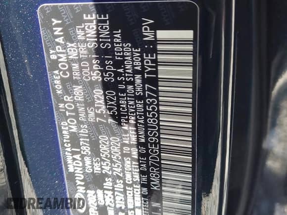 2025 Hyundai Palisade Calligraphy с VIN KM8R7DGE9SU855377, выставлен на аукционе Copart как лот 63799515 с пробегом 406 миль миль и Чистый • Clean title. История ставок и продаж доступна на DreamBid. Изображение 13.