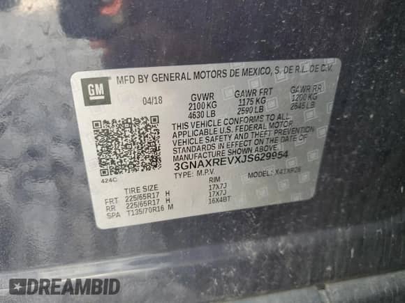 2018 Chevrolet Equinox LS с VIN 3GNAXREVXJS629954, выставлен на аукционе Copart как лот 71516885 с пробегом 174 528 миль миль и Чистый • Clean title. История ставок и продаж доступна на DreamBid. Изображение 12.