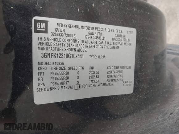 2008 Chevrolet Avalanche LTZ z VIN 3GNFK12318G102441, wystawiony jako IAAI lot #43116648 z przebiegiem 236 751 mil mil oraz . Historia ofert i sprzedaży dostępna na DreamBid. Obrazek 9.