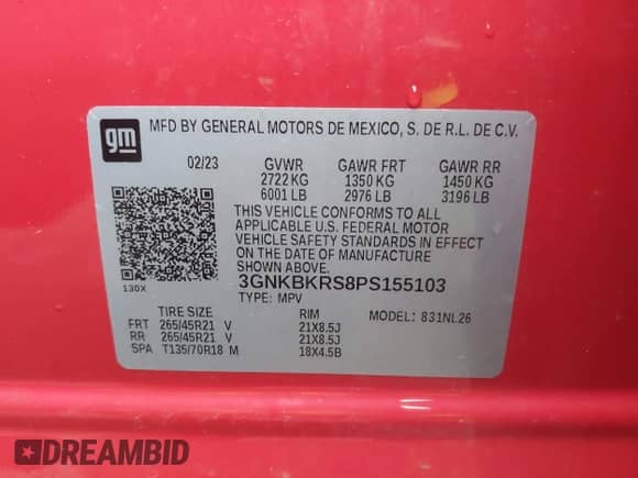 2023 Chevrolet Blazer RS с VIN 3GNKBKRS8PS155103, выставлен на аукционе IAAI как лот 42231530 с пробегом 21 751 миль миль и . История ставок и продаж доступна на DreamBid. Изображение 9.