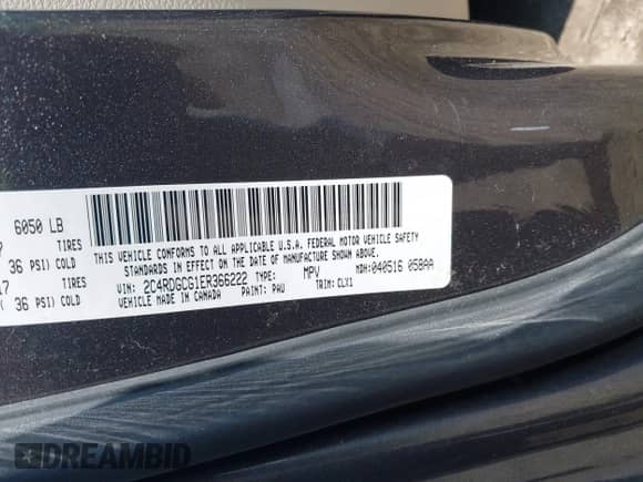 2014 Dodge Grand Caravan SXT with VIN 2C4RDGCG1ER366222, listed as a IAAI auction lot 42454269 with 133,796 mi miles and . Bid and sale history available at DreamBid. Image 9.