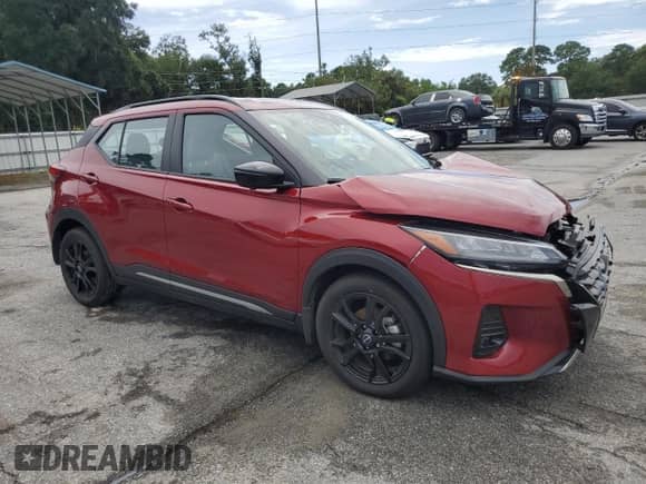 2023 Nissan Kicks SR with VIN 3N1CP5DV2PL531521, listed as a Copart auction lot 68107275 with 7,312 mi miles and Salvage title. Bid and sale history available at DreamBid. Image 4.