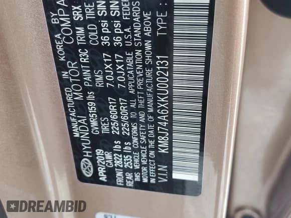 2019 Hyundai NEXO с VIN KM8J74A6XKU002131, выставлен на аукционе Copart как лот 67855134 с пробегом 13 690 миль миль и Чистый • Clean title. История ставок и продаж доступна на DreamBid. Изображение 13.