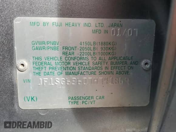 2007 Subaru Forester Special Sports X with VIN JF1SG63607H741869, listed as a Copart auction lot 64198685 with 174,248 mi miles and Salvage title. Bid and sale history available at DreamBid. Image 13.