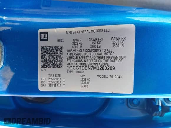 2021 Chevrolet Colorado 4WD Z71 z VIN 1GCGTDEN7M1280209, wystawiony jako IAAI lot #41779245 z przebiegiem 48 094 mil mil oraz . Historia ofert i sprzedaży dostępna na DreamBid. Obrazek 9.