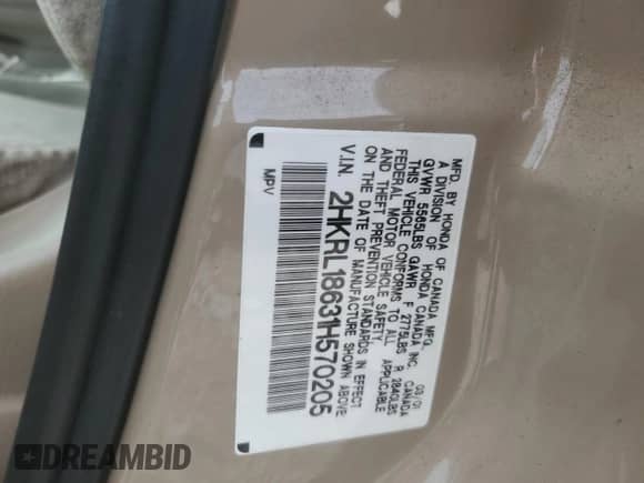 2001 Honda Odyssey EX с VIN 2HKRL18631H570205, выставлен на аукционе Copart как лот 66034725 с пробегом 277 155 миль миль и Списание • Salvage title. История ставок и продаж доступна на DreamBid. Изображение 13.