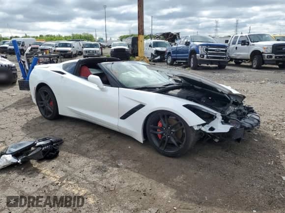 2016 Chevrolet Corvette 1LT with VIN 1G1YB2D72G5103197, listed as a Copart auction lot 56935455 with 26,201 mi miles and Salvage title. Bid and sale history available at DreamBid. Image 4.