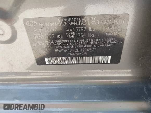 2013 Hyundai Elantra GLS с VIN 5NPDH4AE0DH214572, выставлен на аукционе IAAI как лот 42714732 с пробегом 209 529 миль миль и . История ставок и продаж доступна на DreamBid. Изображение 9.