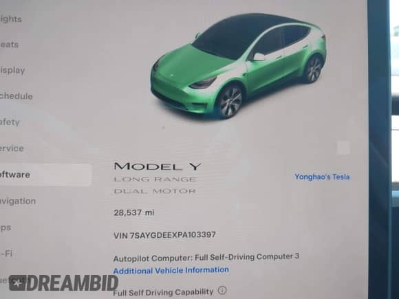 2023 Tesla Model Y Long Range с VIN 7SAYGDEEXPA103397, выставлен на аукционе IAAI как лот 42781803 с пробегом 28 537 миль миль и . История ставок и продаж доступна на DreamBid. Изображение 7.