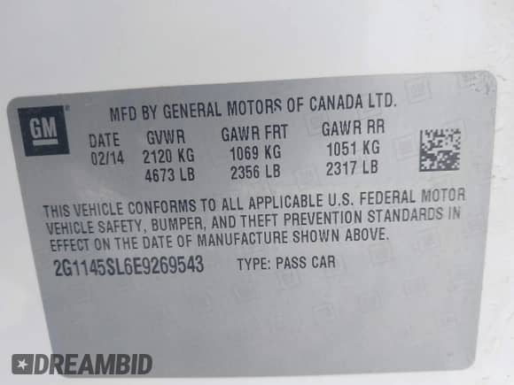 2014 Chevrolet Impala LTZ with VIN 2G1145SL6E9269543, listed as a IAAI auction lot 42845769 with 172,119 mi miles and . Bid and sale history available at DreamBid. Image 9.