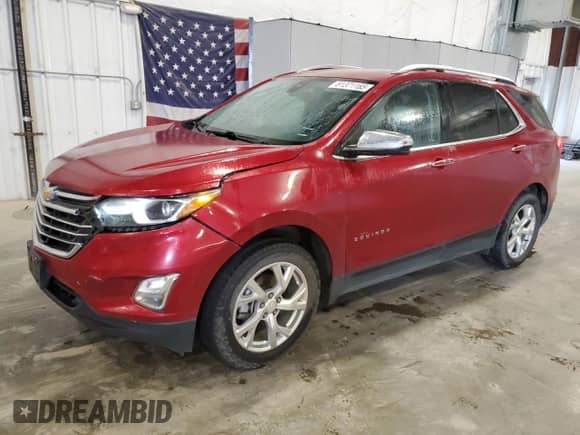 2018 Chevrolet Equinox Premier with VIN 3GNAXVEV7JS547270, listed as a Copart auction lot 81371165 with 96,480 mi miles and Salvage title. Bid and sale history available at DreamBid. Image 1.