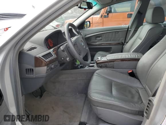 2005 BMW 7 Series 745i with VIN WBAGL63545DP75012, listed as a Copart auction lot 79257723 with Not provided miles and Salvage title. Bid and sale history available at DreamBid. Image 7.