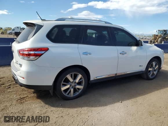 2014 Nissan Pathfinder Platinum Hybrid with VIN 5N1CR2MM3EC649806, listed as a Copart auction lot 80117495 with 155,568 mi miles and Clean title. Bid and sale history available at DreamBid. Image 3.