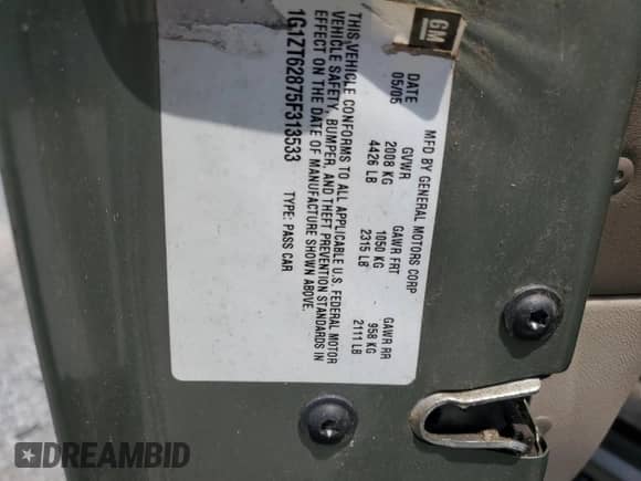 2005 Chevrolet Malibu Maxx LS с VIN 1G1ZT62875F313533, выставлен на аукционе Copart как лот 66938665 с пробегом 80 369 миль миль и Списание • Salvage title. История ставок и продаж доступна на DreamBid. Изображение 12.