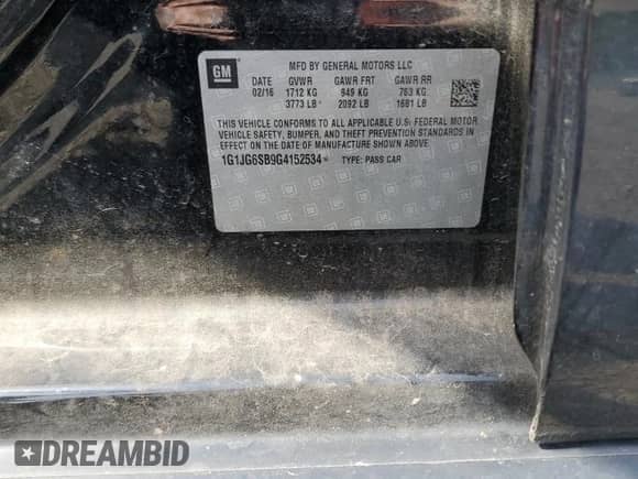 2016 Chevrolet Sonic RS z VIN 1G1JG6SB9G4152534, wystawiony jako Copart lot #61669815 z przebiegiem 117 986 mil mil oraz Szkoda całkowita • Salvage title. Historia ofert i sprzedaży dostępna na DreamBid. Obrazek 12.