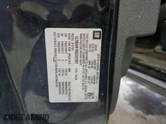 2013 GMC Sierra 1500 SLE z VIN 1GTR2VE78DZ257087, wystawiony jako Copart lot #70910825 z przebiegiem 62 007 mil mil oraz Szkoda całkowita • Salvage title. Historia ofert i sprzedaży dostępna na DreamBid. Obrazek 12.