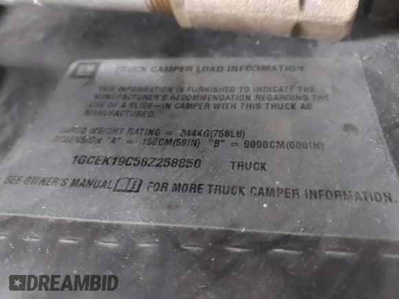 2008 Chevrolet Silverado 1500 1LT with VIN 1GCEK19C58Z258850, listed as a IAAI auction lot 43442672 with 126,810 mi miles and . Bid and sale history available at DreamBid. Image 9.