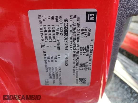 2013 Chevrolet Silverado 3500HD LTZ с VIN 1GC5K0C86DZ217751, выставлен на аукционе Copart как лот 50177235 с пробегом 119 297 миль миль и Списание • Salvage title. История ставок и продаж доступна на DreamBid. Изображение 12.