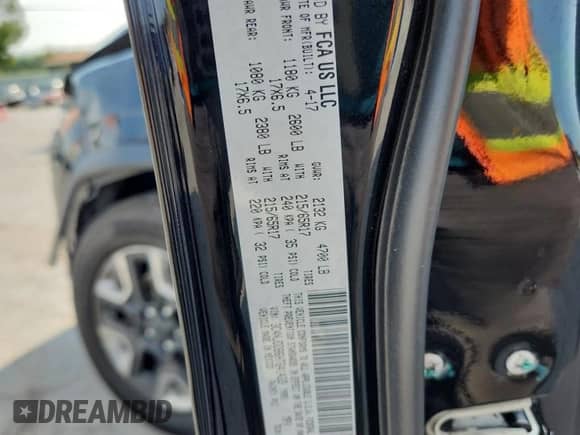 2017 Jeep Compass Trailhawk with VIN 3C4NJDDB6HT641433, listed as a Copart auction lot 65556115 with 62,150 mi miles and Salvage title. Bid and sale history available at DreamBid. Image 13.