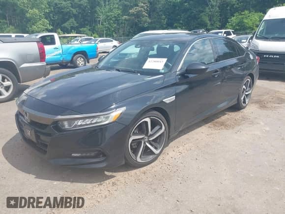 2018 Honda Accord Sport with VIN 1HGCV2F37JA009643, listed as a IAAI auction lot 42280043 with 180,494 mi miles and . Bid and sale history available at DreamBid. Image 2.