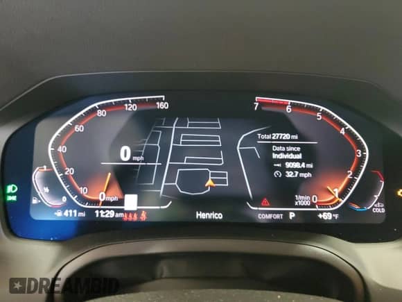 2020 BMW 3 Series 330i xDrive with VIN 3MW5R7J04L8B40577, listed as a Copart auction lot 85290825 with 27,720 mi miles and Salvage title. Bid and sale history available at DreamBid. Image 9.