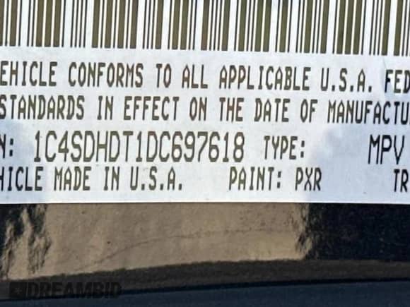 2013 Dodge Durango Crew with VIN 1C4SDHDT1DC697618, listed as a Copart auction lot 88926165 with 128,218 mi miles and Clean title. Bid and sale history available at DreamBid. Image 10.